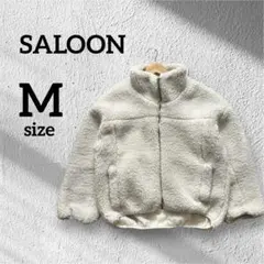 美品♥︎SALOON アイボリー　ショート　ボアブルゾン　ボアジャケット　M