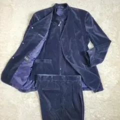 【極希少】倒伏生地 カジュアル セットアップ スーツ ３ピース ベロア 48