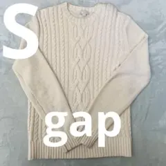 GAP メンズニットセーターサイズS Uネックホワイトベージュのサムネイル
