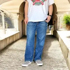 【W38】 USA製 Levi's 517 デニムパンツ 濃い目 ヒゲ ハチノス