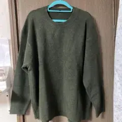 ユニクロ　UNIQLO スフレヤーンクルーネックセーター　3XL オリーブ