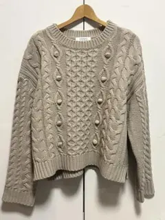 LOWRYS FARM ケーブルニットグレー レディース　セーター　L