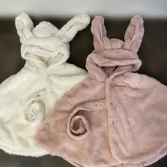【2色セット】ふわふわウサギポンチョ