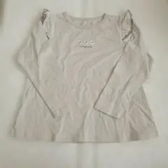 プッパプーポ　花柄刺繍　肩フリル　ロンT 110cm