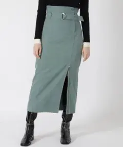 REDYAZEL サイドジップスリットタイトスカート グリーン M