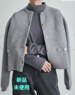 Ranan/(W)MTゴールド調ボタンニットカーデ