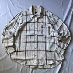 00s 平成 ネルシャツ フランネル チェック ホワイト グランジ y2k 古着