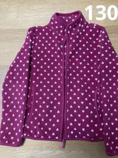 ユニクロフリースジャケット ハート柄 ピンク