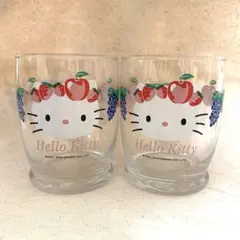 2003年製 サンリオ ハローキティ グラス フルーツ柄 ガラス製コップ