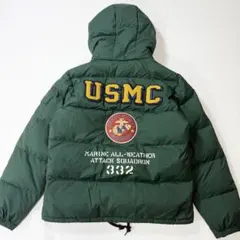 【美品】アヴィレックス AVIREX ダウンジャケット　緑 USMC ミリタリーのサムネイル