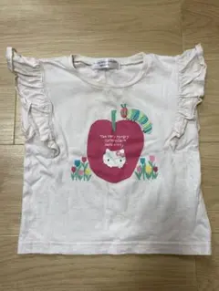 ハローキティ×はらぺこあおむし　フリルTシャツ　90