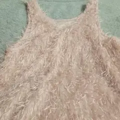 グレイルピンク ファー風 ノースリーブ トップス