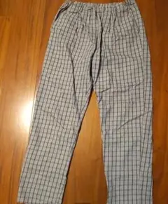 グレー系チェック ロングパンツ 140cm