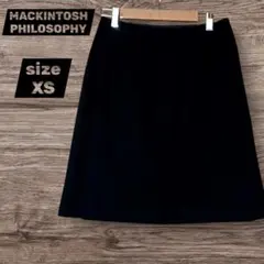 マッキントッシュフィロソフィー　ウール　スカート　黒　ブラック　無地　34　XSのサムネイル
