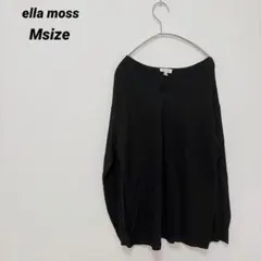 ella moss 【M】ブラック Vネック セーター リブ編み ゆったり