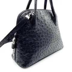 VIA LA MODA ハンドバック 2WAY オーストリッチ 南京錠 ブラック 