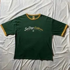 00s old ハンテン バックプリント リンガーTシャツ グリーン アメカジのサムネイル