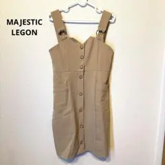 MAJESTIC LEGON ピンクベージュ ボタン付きキャミワンピース