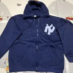 akimbo パーカー似　フーディ　ブルー短丈