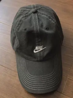 00s 銀タグ　NIKE ナイキ　6パネル キャップ ロゴ刺繍　黒　ビンテージ