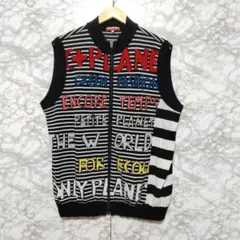 カステルバジャック ベスト ニットベルト ファスナー ボーダー ロゴ 羽織 5