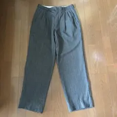 80s 90s スラブ調 ごま塩 ツータック ワイド スラックス ネップ カスリ