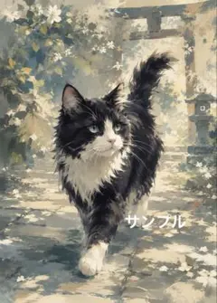 一作限り】風鈴ゆれる夏の縁側とハチワレ猫 ハチワレ A829 - メルカリ