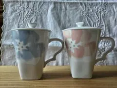 花柄 蓋付きティーカップセット