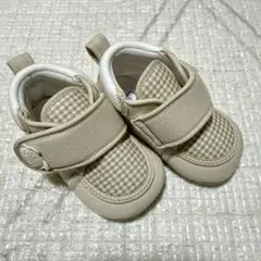 ベージュ チェック柄 ベビーシューズ anyo 11.5 ファーストシューズ 靴