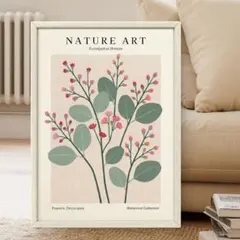 ユーカリの絵 赤いつぼみ ボタニカル