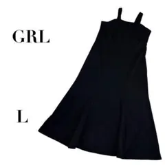 グレイル キャミワンピース フレア 黒 L ロング　シンプル　カジュアル　無地