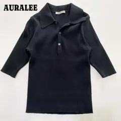 AURALEE ハイゲージ リブニット ポロ 五分袖 ネイビー 美品 2026年最新】AURALEE レディース 五分袖・七分袖 ポロシャツの人気