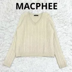美品✨マカフィー カシミア ウール　ケーブルニット アイボリーホワイト