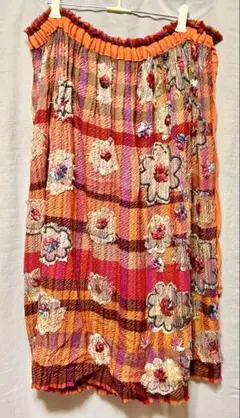 未使用　アズノウアズオオラカ　ウール　ビーズ　ロングスカート　LL 4L 3L