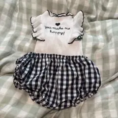 SHEIN ベビー服 トップス ギンガムチェック ブルマ セットのサムネイル