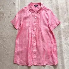 美品【PART2 JUNKO SHIMADA】リネン　チュニック丈タックブラウスのサムネイル
