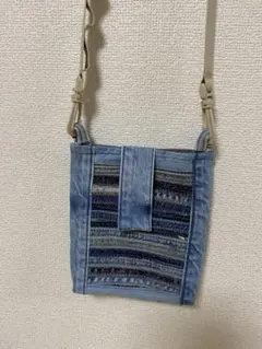 デニム パッチワーク ショルダーバッグ お値段交渉できます。