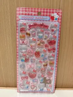 正規品　ハローキティ赤 ボンボンドロップシール