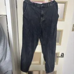 ケミカルウォッシュ デニムパンツ ブラック