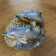 アンティーク風　イルカ　貯金箱　福州園　沖縄のサムネイル