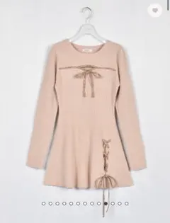 evelyn お年玉チェックワンピース ベージュ