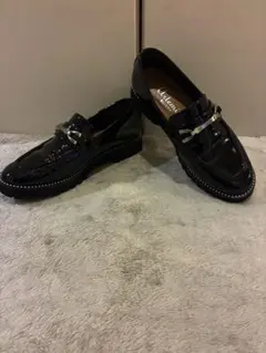 artemis by DIANA ボールチェーン 厚底ビットローファー 23 黒