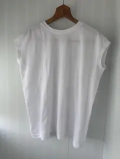 Hanes ヘインズ　フレンチスリーブ　コットン100% ホワイトTシャツ　Ｌのサムネイル