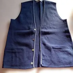 #RENOWN ・ ネイビー ベスト/ウール100%