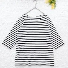 ローリーズファーム　七分　五分袖トップス　綿100% F ボーダー　カジュアル