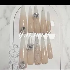 韓国　ギャル　ベイビーブーマー　ネイル　ロング　スナ系　量産型　y2k ワンホン