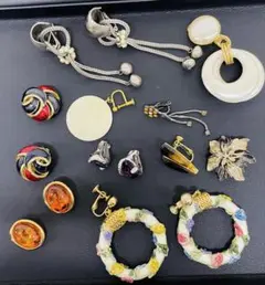 ビンテージ風カラフルイヤリングセット