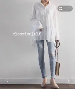 classicalelf ダメージスキニーデニムパンツ