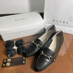RANDA ブラック ローファー M サイズ