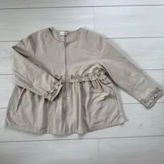 branshes フリル付きノーカラージャケット 120cm ベージュ